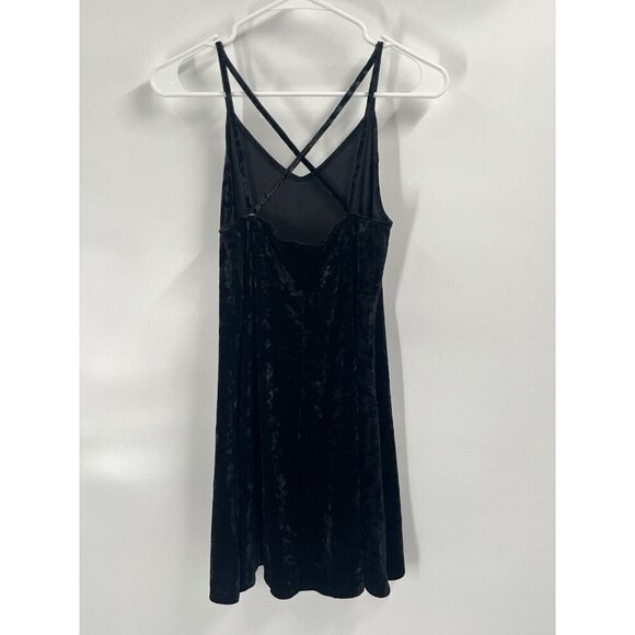 Y2K 90s Black Velvet Slip Dress Dark Romantic Sz Medium - Picture 3 of 4